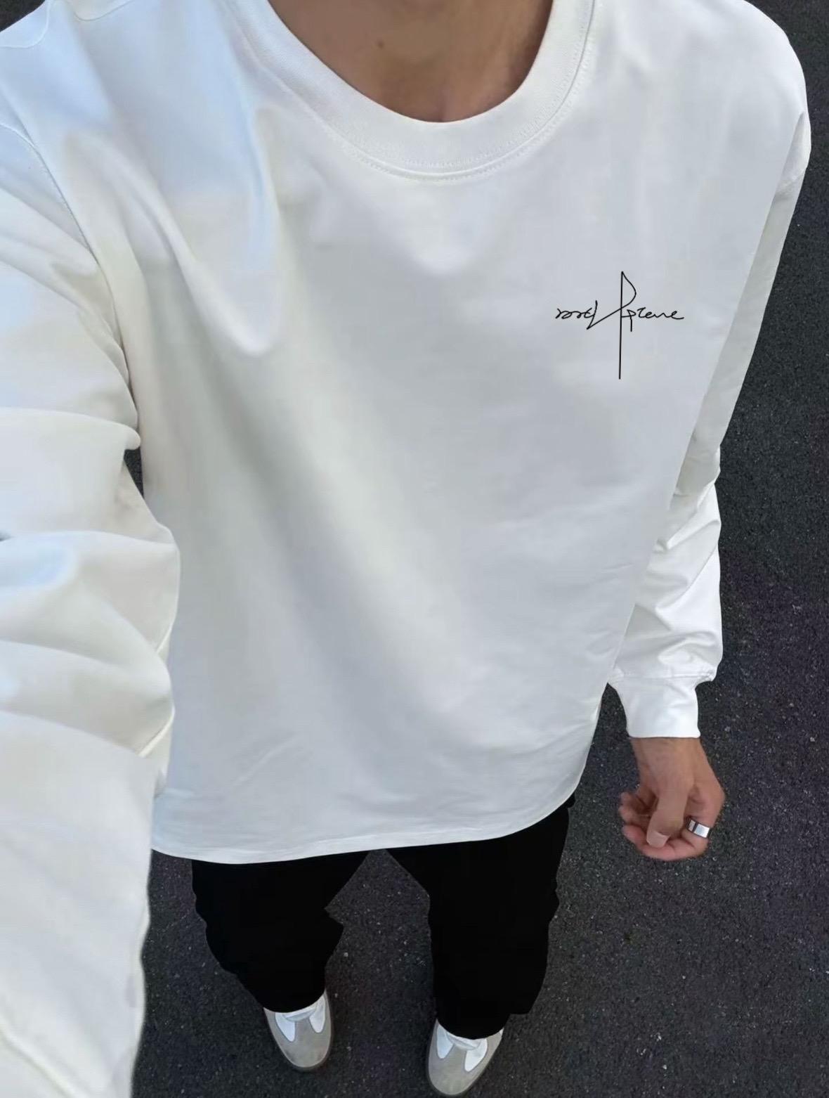 简约才是男生最好的穿搭。#男生穿搭 #简约穿搭 #纯棉 #长袖t恤 #谁穿谁好看系列