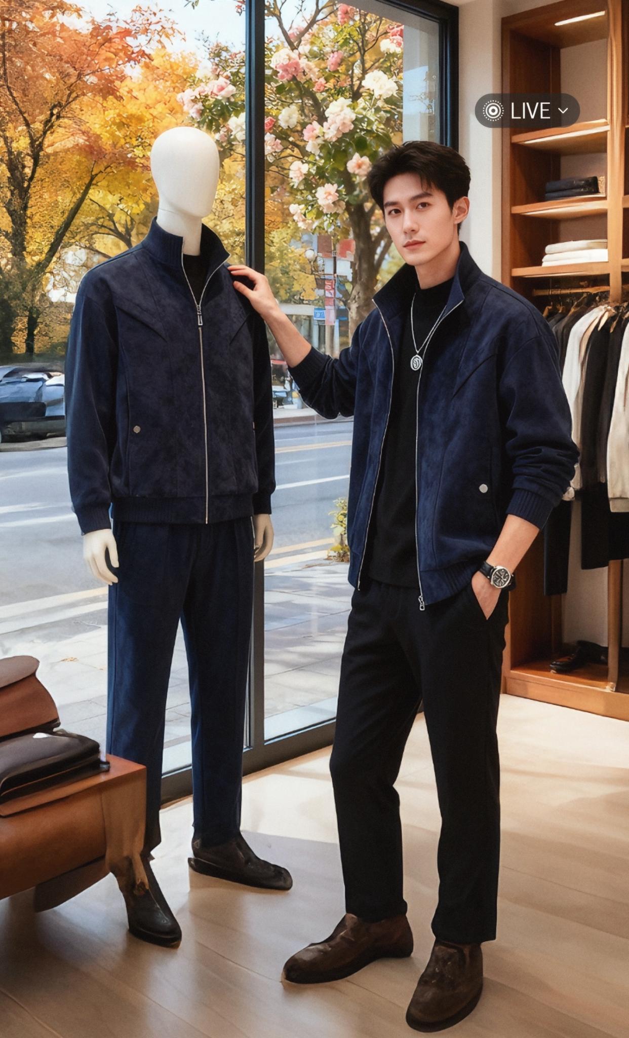 山间公路被秋叶染成金黄,许妍望着靠在越野车旁的皓明,呼吸都放轻了。   他穿的棕褐色夹克太衬秋景了。麂皮质感的面料泛着温润的光,领口和袖口的针织边软乎乎的,中和了硬朗感。拉链半开着,露出里面的黑色高领衫,层次利落又好看。口袋的剪裁让他插兜的姿势都透着随性,仿佛把满山的秋意都穿进了衣摆里。   “皓明……”许妍小声唤他,心跳像被山风轻轻撩拨,“你这件外套,和秋天特别搭。”#冷冷冷冷冷如何正确保暖 #来双11解锁秋冬本命穿搭 #外套穿搭 #型男穿搭 #男士穿搭分享