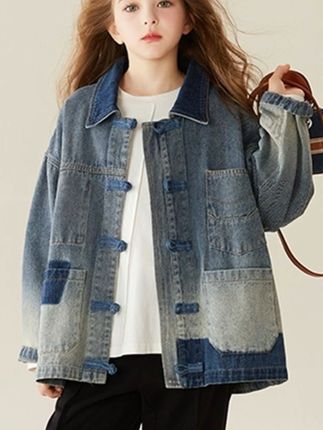 品牌外套,面料真的超软超舒服的,版型宽宽松松的很百搭#高品质童装 #女童早秋外套#儿童牛仔外套 #品牌童装 #儿童穿搭