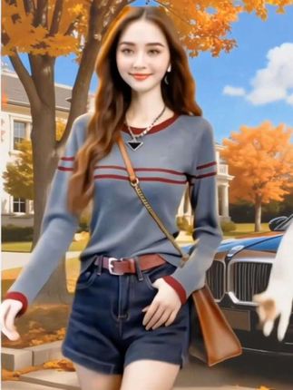 时尚穿搭#女装穿搭#秋季新款#长袖百搭针织衫