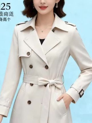 女士爆款2025春款新款正品生日高档收腰显瘦155穿风衣修身小个子#每日分享 #手绘教程 #女装穿搭 #简笔画画