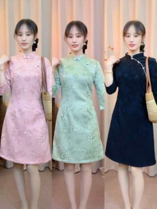 2025新款早秋新中式A版旗袍遮肚子日常订婚宴 #优雅气质 #旗袍 #国风古韵 #喜婆婆喜妈妈 #旗袍美人