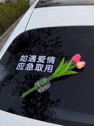 #车贴拉花 #郁金香花束花语 #如遇爱情应急取用#网红车贴
