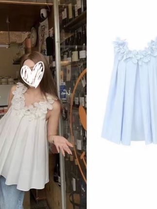 立体花朵白色连衣裙女夏无袖背心-连衣裙 #温柔风穿搭 #气质仙女裙穿搭 #精致穿搭 #甜美穿搭 #强烈推荐