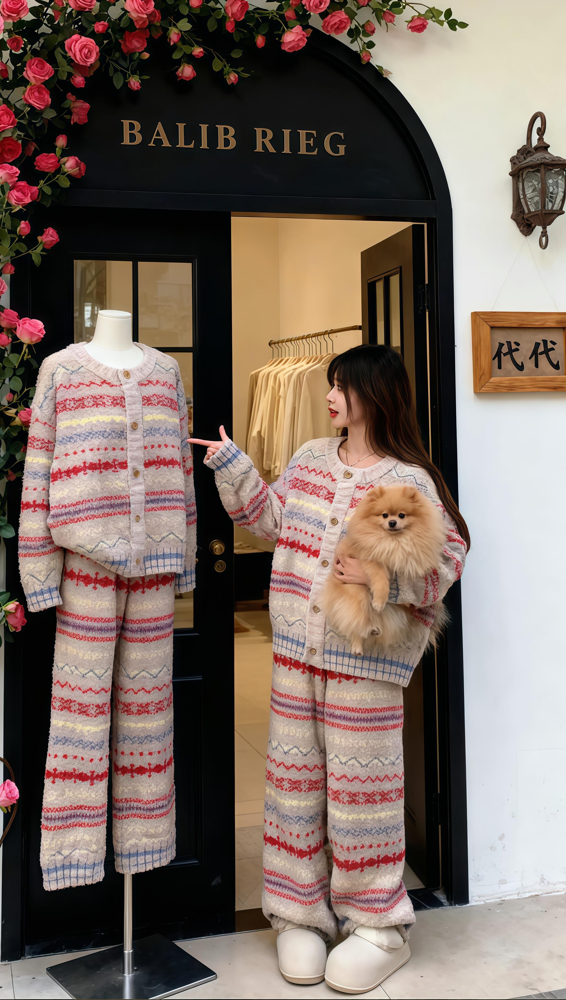 《雪夜织暖》  「冬夜奇遇!这件睡衣承包我所有温柔」  #冬日氛围感穿搭 #家居服也能这么美   初雪落满橱窗时,她穿着这套韩系半边绒睡衣走出店门。开衫上的彩纹像揉碎的晚霞,踩过落叶铺满的湖畔小径,连博美犬都蹭着裤脚不肯挪步。   雪天窝在奶白色沙发,阳光把绒面烘得暖烘烘。后来她才知道,画架前那个穿同款睡衣、笑着调颜料的自己,会被街角画家写进故事——「那年冬夜,她裹着星光似的家居服,把整个季节的温柔都穿在了身上」。   大码剪裁藏住所有疲惫,加厚绒层暖得像被岁月拥抱,原来最好的秋冬,是从一套会「讲故事」的睡衣开始。#半边绒家居服 #可外穿家居服 #睡衣家居服