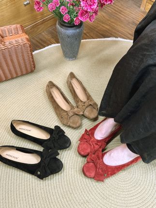 女士手工真皮单鞋蝴蝶结平底舒适羊猄皮软底女鞋#夏季凉鞋 #真皮女鞋 #蝴蝶结平底鞋 #浅口单鞋 #防滑耐磨