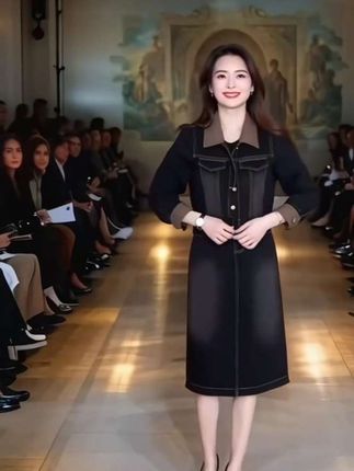 时尚牛仔裙套装女2025春季新款洋气减龄显瘦连衣裙休闲时髦两件套#时尚洋气#显瘦气质#视频同款