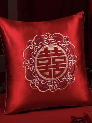 结婚中国风刺绣红喜字抱枕坐垫跪垫一对婚礼装饰靠枕婚房布置靠垫#好物推荐🔥 #爆款热卖中 #厂家直发