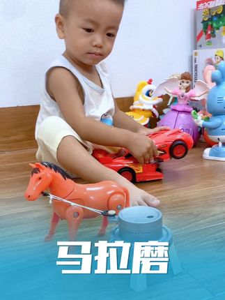 太逗了,爸爸给他买了一个拉磨毛驴,宝宝玩了整整一下午,好玩还能锻炼宝宝的专注力和手眼协调能力。 #宝宝玩具