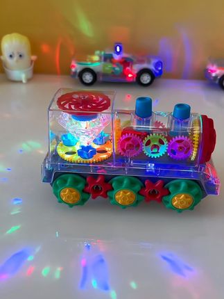 透明齿轮火车,能旋转360,还能跑,遇到障碍躲开,自带音乐灯光#玩具车 #宝宝玩具 #电动玩具 #小盆友玩具