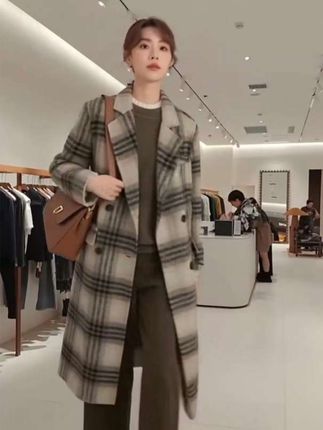 #秋冬季薄厚两款毛呢外套#新款加棉加厚长款妮子大衣#女款舒适百搭毛妮外套穿搭