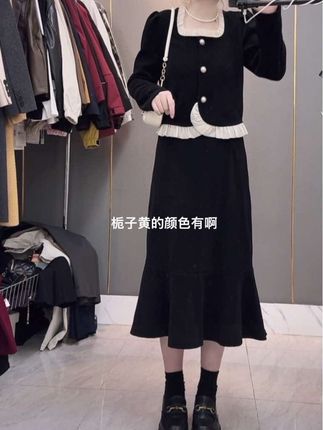 2023秋冬新款 赫本风黑色气质高腰显瘦鱼尾裙B623#鱼尾裙#气质优雅#早秋穿搭 #显瘦穿搭 #穿出自己的风格