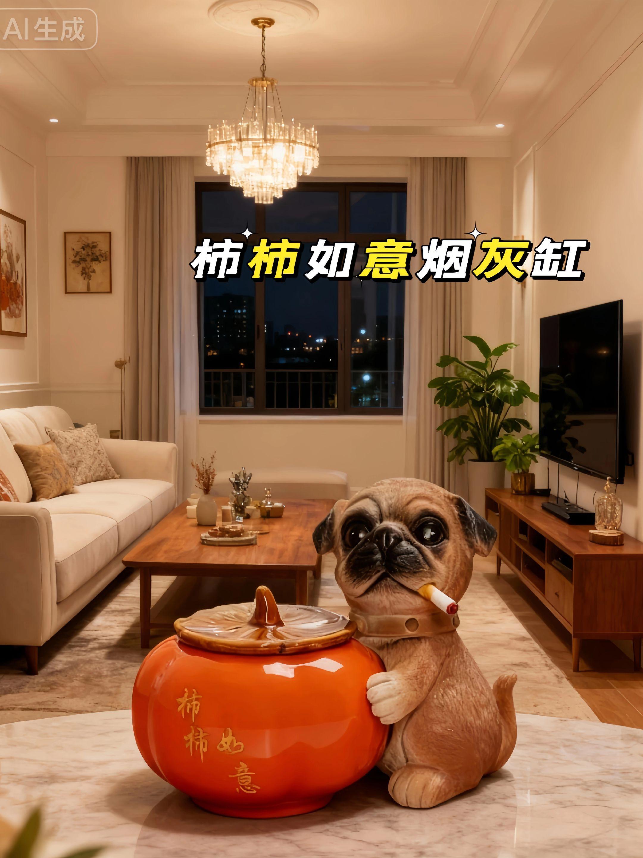 这款柿柿如意烟灰缸摆件太精美了,陶瓷内外上釉, 表面圆润光滑,特别是小狗狗的样子超可爱了,带盖的设计,烟灰不外漏,它不仅是一个烟灰缸,还是一个小摆件,无论放在客厅、办公桌、还是卧室都非常好看。这个小狗设计的也太软萌啦🤣🤣🤣#烟灰缸#柿柿如意烟灰#缸创意烟灰缸#小狗烟灰缸#实用好物