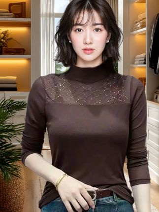 #外穿内搭都好看 #打底衫 #百搭打底衫 #精致优雅 #女士打底衫立领