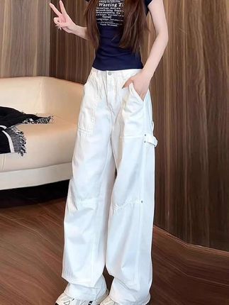 #酷女孩穿搭 #工装裤穿搭 #不挑腿型直筒裤 #阔腿裤 #工装裤