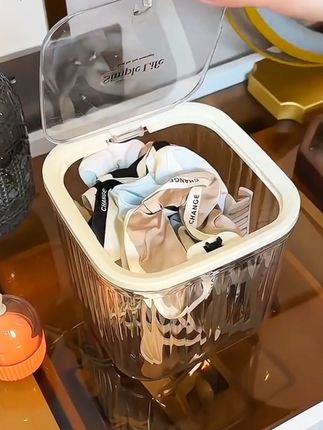 姐妹们,你们想要的颜值高、容量大的桌面收纳盒来了!#桌面收纳盒 #桌面垃圾桶 #收纳整理 #居家好物