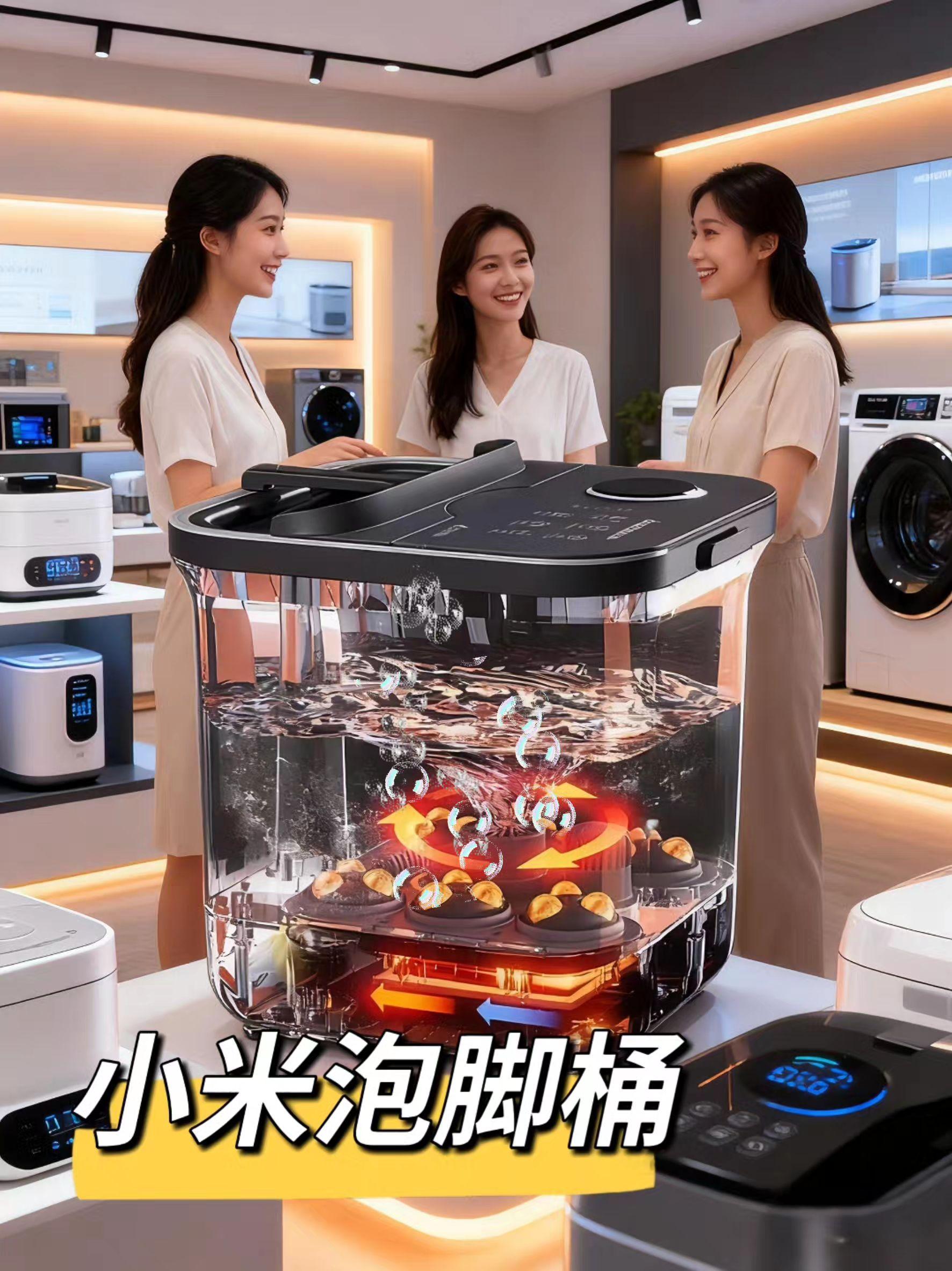 小米有品生态链全自动泡脚桶:电动按摩+恒。文案 结束一天疲惫,怎能少了一场沉浸式足浴?小米有品生态链这款全自动泡脚桶,堪称“居家养生神器”!它搭载电动按摩滚轮,仿人手揉捏足底穴位,舒压解乏立竿见影;恒温加热系统让水温始终如一,告别反复添水烦恼;更有熏蒸功能,蒸汽萦绕间促进血液循环。透明机身设计直观可见水流与按摩组件,操作简单易上手,是上班族、长辈的养生刚需!每天15分钟,泡出好气色,泡走亚健康~ 话题 #小米有品泡脚桶 #居家养生神器 #全自动足浴盆 #电动按摩泡脚桶 #恒温熏蒸足浴新体验