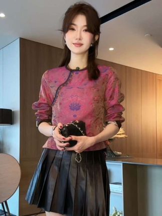 #穿搭 #品质女装 #提花立领长袖外套 #时尚减龄穿搭 #穿出自己的风格