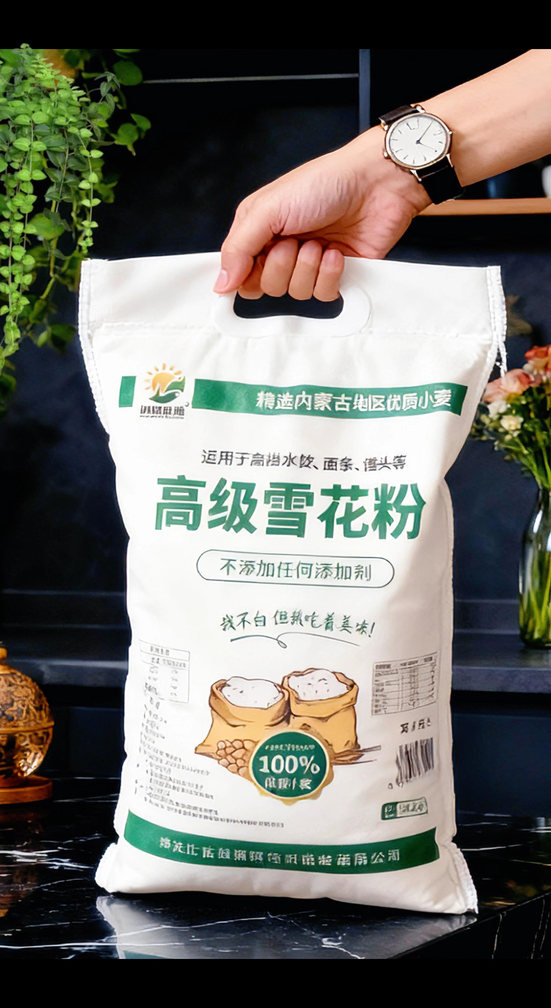来自内蒙古的高级雪花粉,精选优质小麦,粉质细腻,麦香浓郁,不管是蒸馒头还是包饺子做面条都非常好吃,喜欢吃面食的姐妹们赶紧喽起来哦, #面粉 #五谷杂粮 #太好吃了 #高级雪花粉 #雪花粉