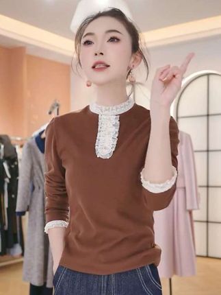 #女装搭配 #针织衫 德绒花边领打底秋冬新款宽松显瘦女洋气百搭针织衫@抖音小助手 @DOU+小助手 @DOU+上热门