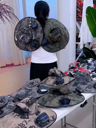 太阳能风扇帽男士夏季户外登山钓鱼防紫外线遮阳防水多功能渔夫帽 #创作灵感 #太阳能风扇帽 #防晒帽 #遮阳帽 @DOU+小助手