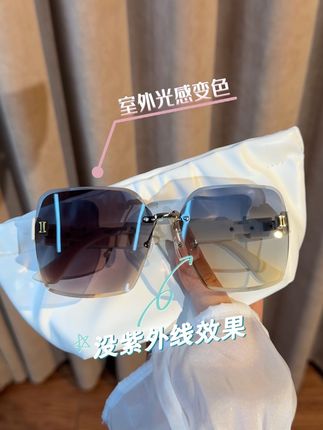 光感可变色太阳镜 姐姐必备的一款单品!拍照嘎嘎出片,也是开车镜哦~~可防远光 强光 紫外线!!#可变色眼镜 #太阳眼镜 #墨镜推荐 #轻奢女性