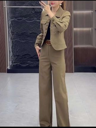 #时尚套装长袖女装春秋网红上衣气质阔腿裤休闲高腰#好物推荐🔥 #时尚休闲穿搭 #洋气显瘦套装 #气质女神