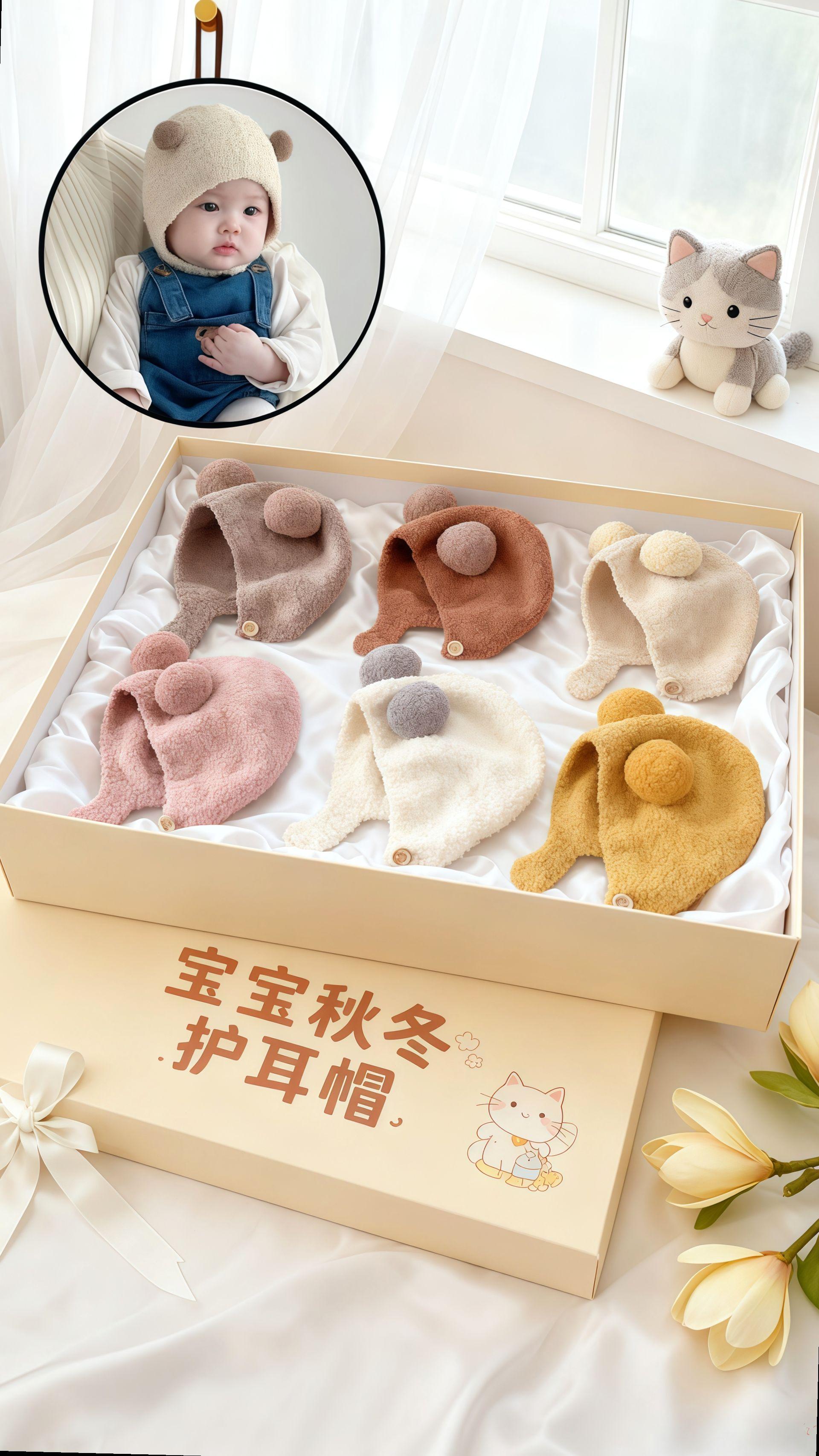 天气变冷了,快把宝宝的护耳小帽子安排起来吧! #宝宝帽子 #儿童帽子 #护耳帽子 #母婴好物 #也太可爱了吧@抖加🔥上热门🔥dou+🔥热点宝