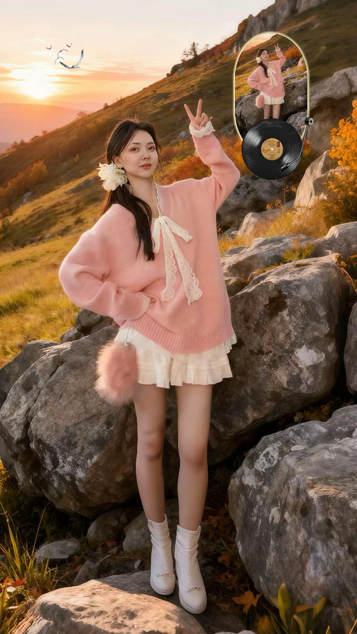 2025秋款韩系套装来啦!甜美蕾丝领粉色毛衣温柔又有设计感,搭配白色荷叶边半身裙,少女感直接拉满。穿上这套,行走在秋日山野间,每一处细节都尽显潮范儿,谁穿谁美,轻松成为秋日穿搭天花板~#韩系穿搭上身高级时尚又减龄 #甜美穿搭每天都要美美的 #时尚套装两件套 #秋季氛围感穿搭 #谁穿谁好看不分年龄段