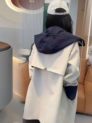 高级感两面穿风衣外套女中长款2025秋季新款英伦风连帽小个子 #高级感两面穿风衣外套#秋季新款风衣女#连帽小个子风衣