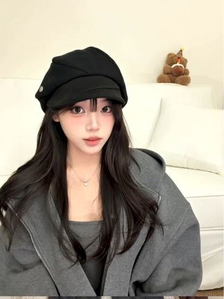 扁塌头天菜贝雷帽~ #帽子分享 #帽子 #修饰脸型 #秋冬帽子