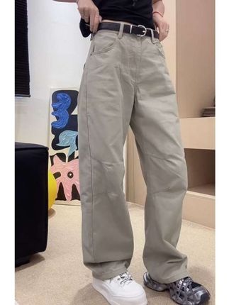 工装牛仔裤窄版阔腿裤女款爆款2025新款大码微胖mm显瘦弯刀长裤子#工装裤穿搭 #工装裤分享 #工装裤测评 #洋气减龄 #洋气上档次 @抖加🔥上热门🔥dou+🔥热点宝