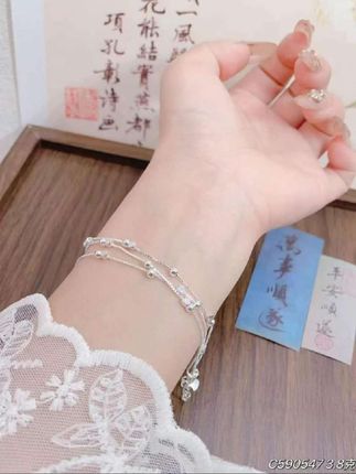 #手链 足银手链 三线碎银手链 新款足银990时尚百搭小众三层手链#首饰分享 #礼物推荐 #银饰 #仙女必备