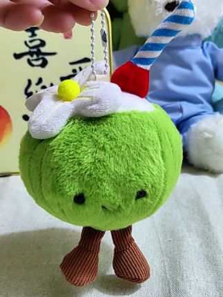 毛绒椰子玩偶钥匙扣#毛绒玩具 #挂饰挂件 #毛绒公仔 #也太可爱了吧 #治愈系小可爱