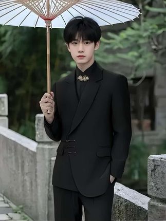 #男士西服套装#新中式西服套装 #订婚西服#结婚西装男套装 #中式礼服 @巨量千川