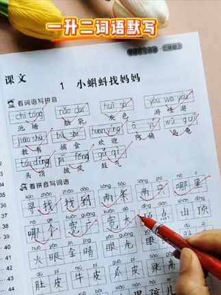 拼音字词是一二年级的重难点,学一课默写一页,打好#语文 基础。#一升二 #看拼音写词语 #二年级语文上册
