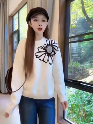 #时尚女装穿搭 #宽松套头毛衣 #休闲百搭 #早秋松弛感穿搭