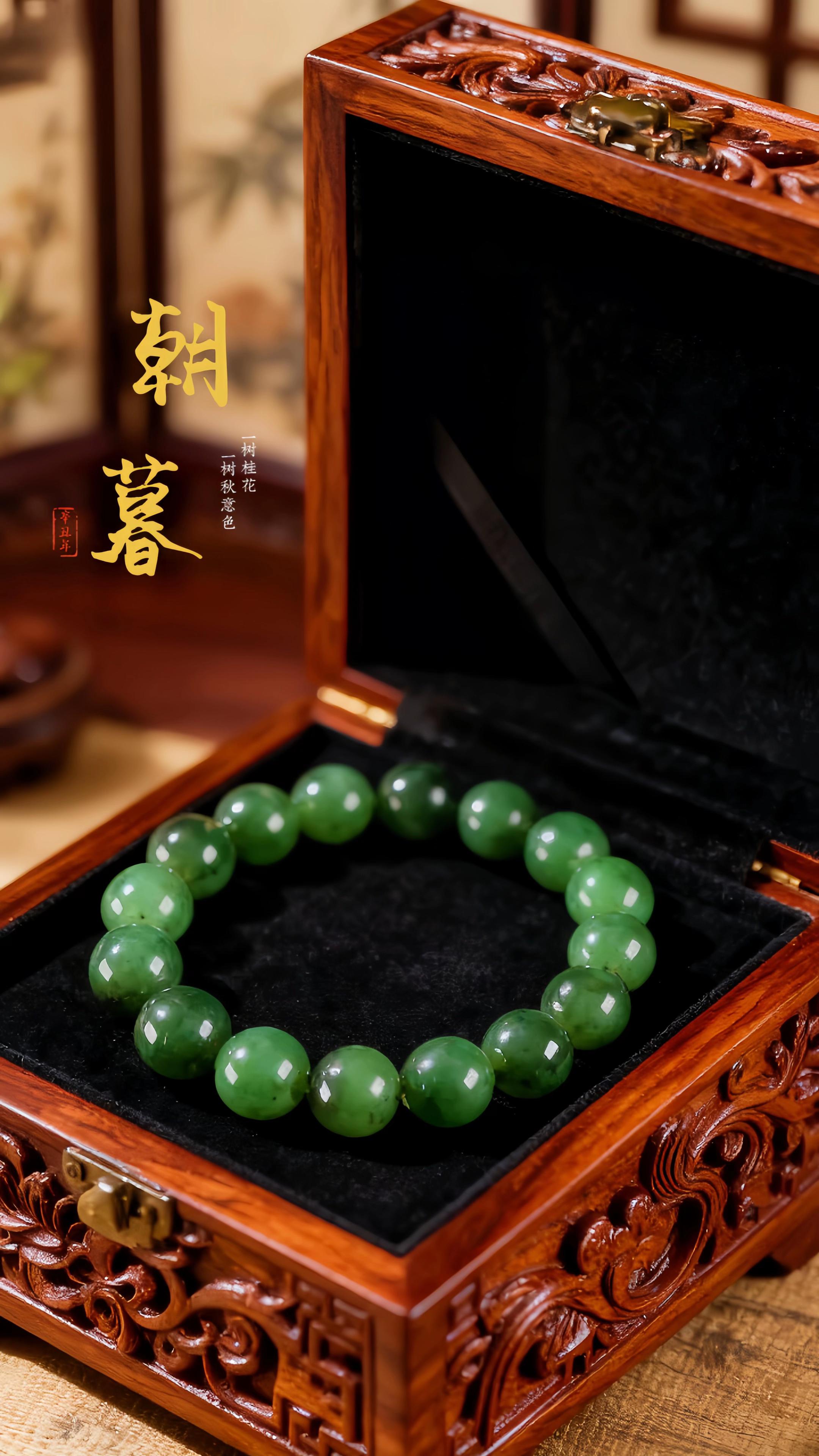 和田碧玉手串素款手串时尚手串和田玉手串。#珠宝首饰 #手串 #玉器 #玉文化 #今日分享