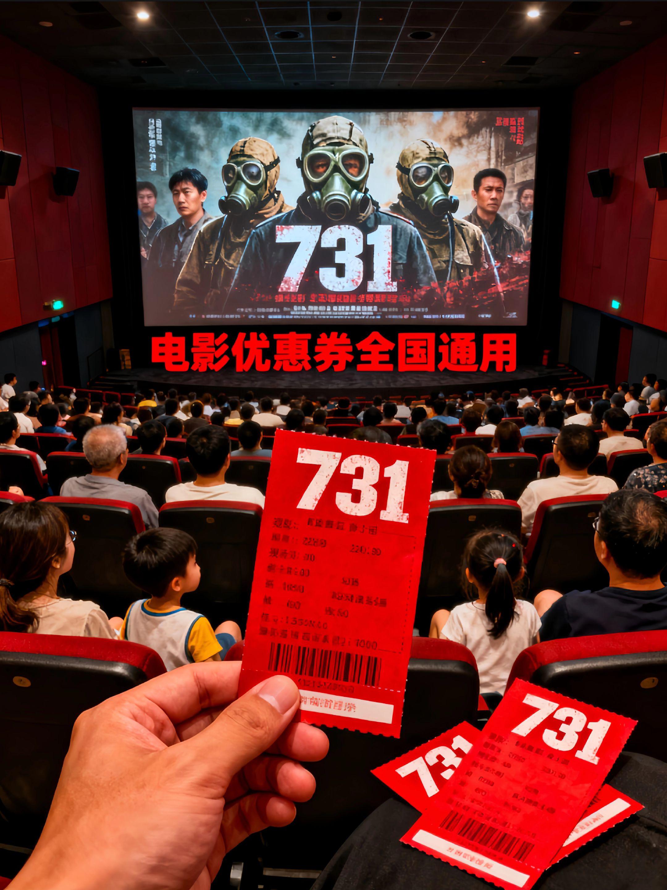 《731》电影优惠券全国通用!那段我们未曾亲历的黑暗过往,不该只停留在史料里——让我们带着孩子走进影院,在光影中触摸历史的温度,把“铭记”二字,变成两代人共同的责任与传承。#电影#电影731#电影推荐#铭记历史吾辈自强#带娃看历史
