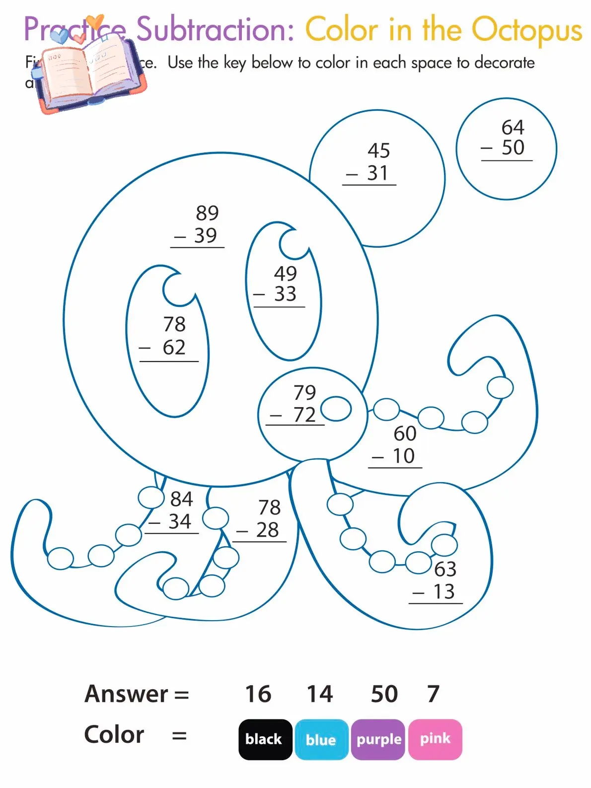 数学启蒙|计算涂色画。#数学计算 #简笔画 #高效学习方法教 - 抖音