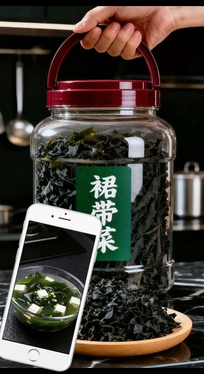 裙带菜干货。奔波一天后,最治愈的莫过于煮一锅裙带菜汤。鲜绿的裙带菜在热汤里慢慢舒展,和Q弹虾仁、软嫩豆腐撞个满怀。氤氲热气裹着鲜香飘满厨房,短短几分钟就能盛出,一口下肚暖到心底,给普通日子添了份小惬意。#裙带菜 #裙带菜汤 #快来一起尝个鲜 #超便宜超划算#大人小孩都爰吃@抖加🔥上热门🔥dou+🔥热点宝