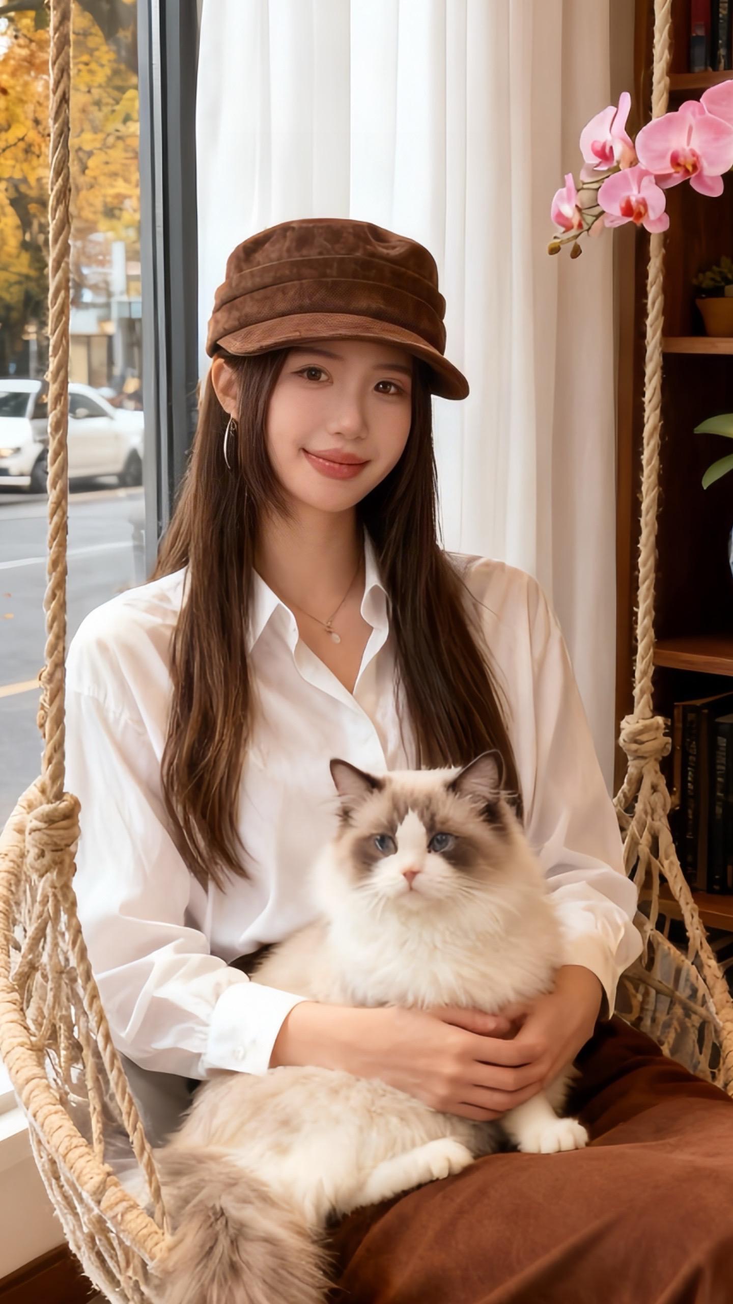 时尚纯色马术帽麂皮绒平顶鸭舌帽女休闲百搭日系春秋帽#显脸小保暖帽