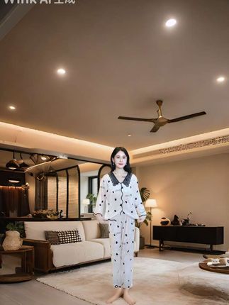 家居服套装#穿搭 #在家也要美美哒 #洋气减龄 #秋冬长袖金钻绒带胸垫家居服#强烈推荐 #面料柔软舒适
