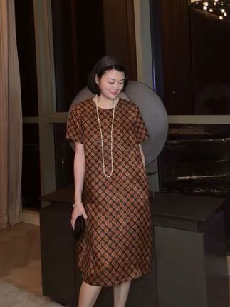 TANTAN 人丝真丝气质短袖连衣裙#女装连衣裙 #优雅气质 #连衣裙 #减龄气质