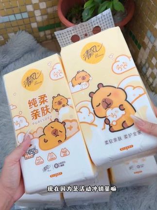 清风卡皮巴拉联名款挂抽真的太可爱了,29.9十大提快冲啊!#卡皮巴拉#超便宜超划#悬挂抽纸 #清风 #生活用纸