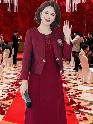 #连衣裙套装 #优雅气质 #婚礼妈妈礼服 #喜婆婆喜妈妈婚宴装 #春秋穿搭