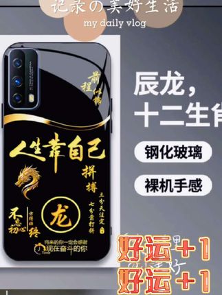 适用【iQOOZ1X】手机壳国潮创意励志生肖液态玻璃保护套