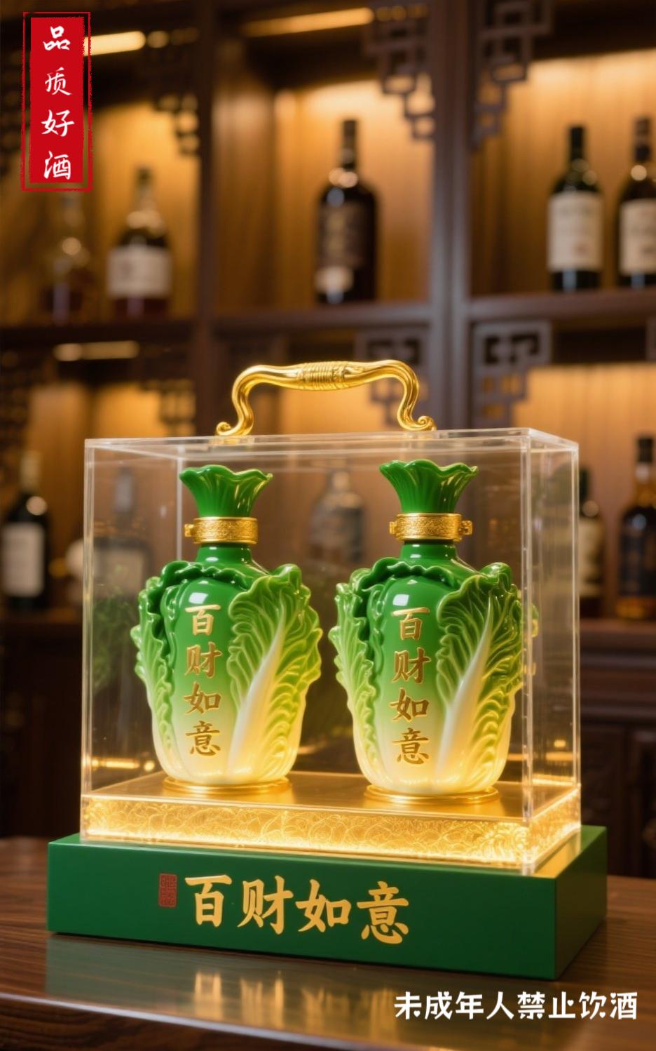 百财如意酒。百财如意收藏酒,2瓶装53度清香型白酒,喝完瓶子还可以当个摆件,寓意也如意#送礼佳品 #好酒推荐 #高档大气上档次 #白酒 #超便宜超划算