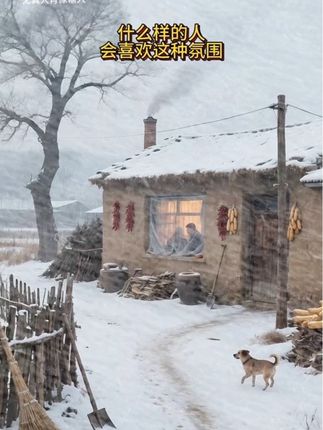 乡愁记忆! 什么样的人会喜欢这种氛围…#乡愁记忆 #怀旧 #大雪 #即梦AI