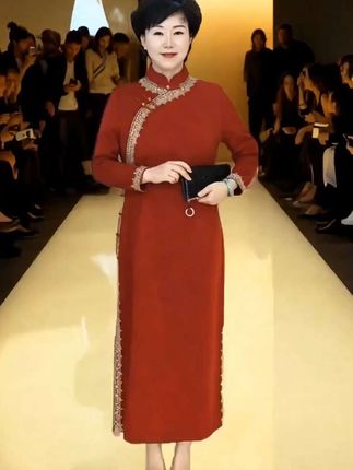 #大码女装#旗袍#国风古韵 #喜婆婆喜妈妈 #婚礼妈妈礼服 @DOU+小助手 @抖加🔥上热门🔥dou+🔥热点宝
